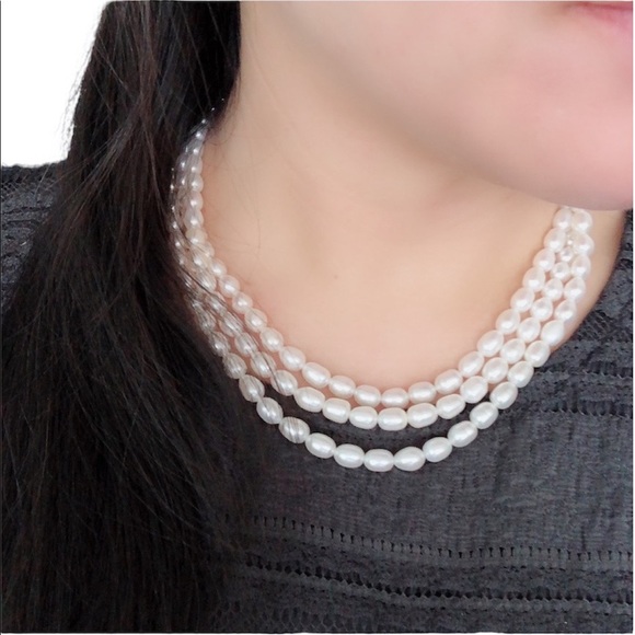 Jewelry - NEW Triple-Strand Freshwater Peal Necklace